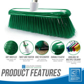 Colour Coded Green Broom Head & Handle